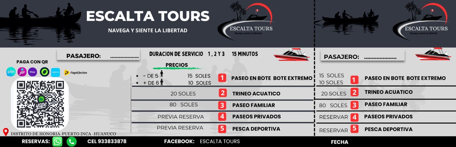Boleto Escalta Tours